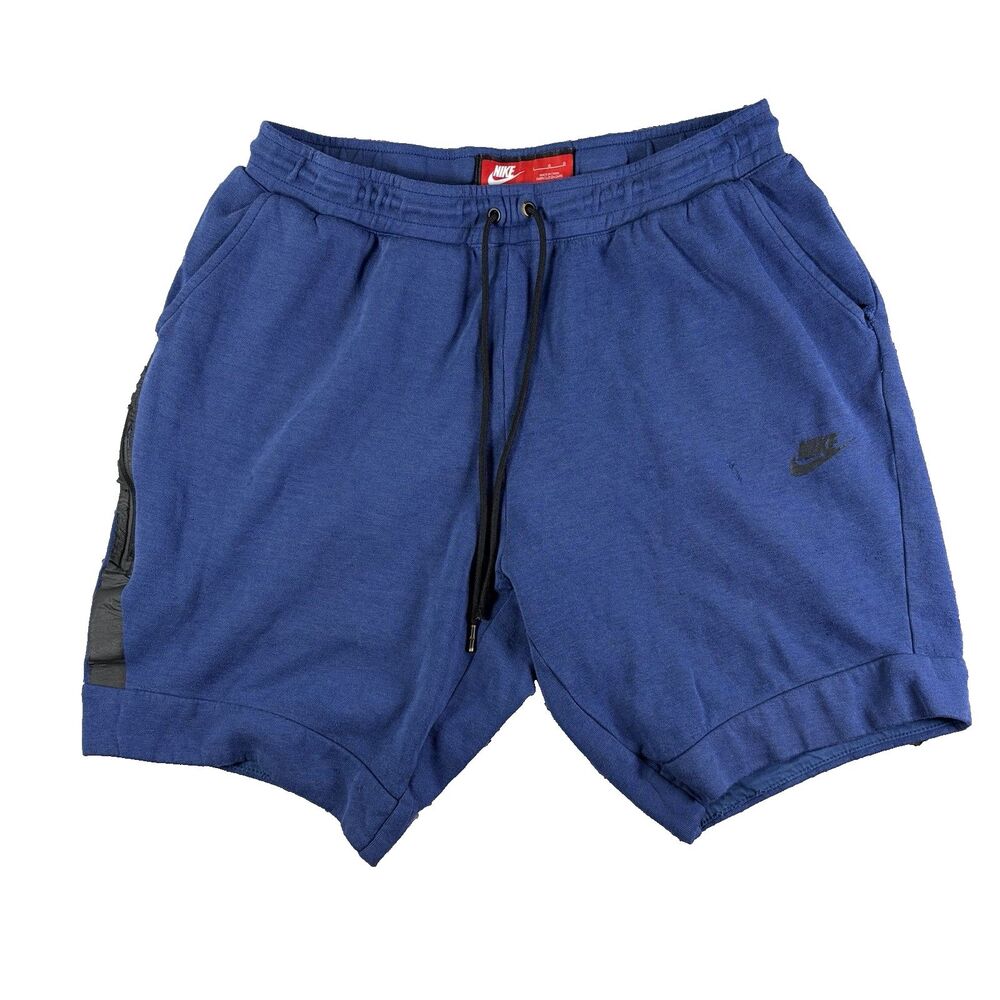 Nike Sportswear Tech Fleece Shorts Mens Large Navy Blue Actiewear Training Zip